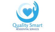 The logo for quality smart residential services shows a hand holding a heart.