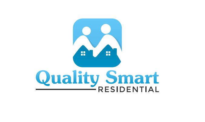 The logo for quality smart residential services shows a hand holding a heart.