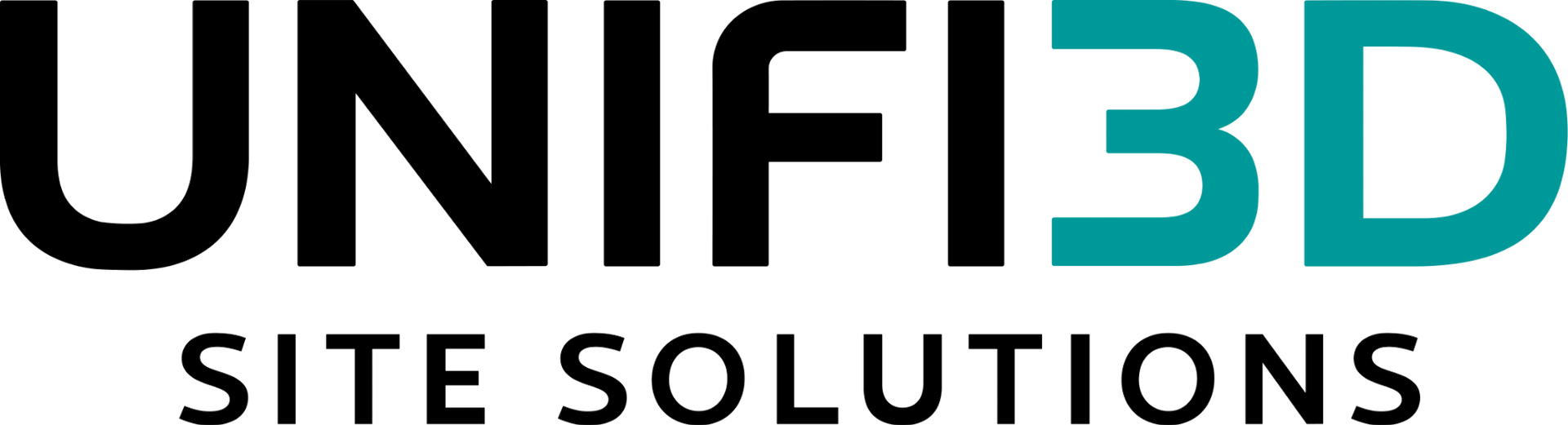 Logo for Unifi3D Site Solutions, featuring black text and teal "3D" in a modern sans-serif font.