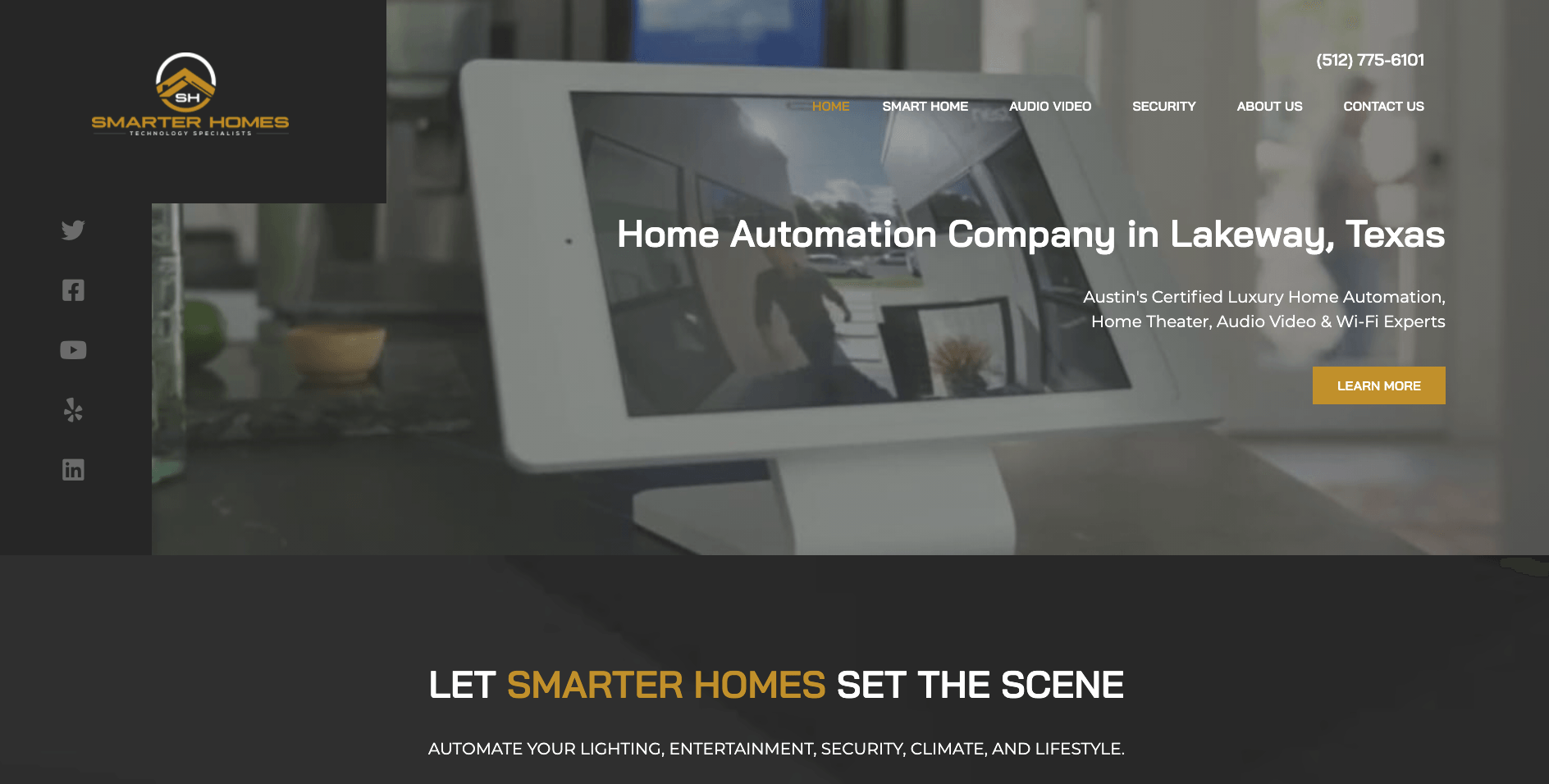 A website for a home automation company in lakeway texas