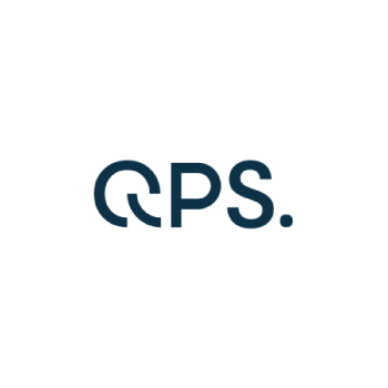 Um logotipo para qps é mostrado em um fundo branco.