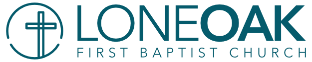 Logo for Lone Oak First Baptist Church: Teal text