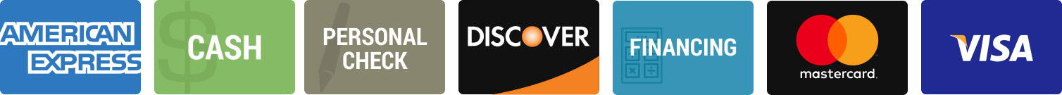 A row of credit card logos including mastercard and visa