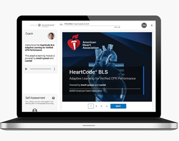 AHA HeartCode BLS online adaptive learning module — completed before your in-person BLS skills session in Clarcona, FL