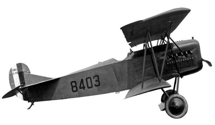 A black and white photo of a plane with the number 8403 on the side