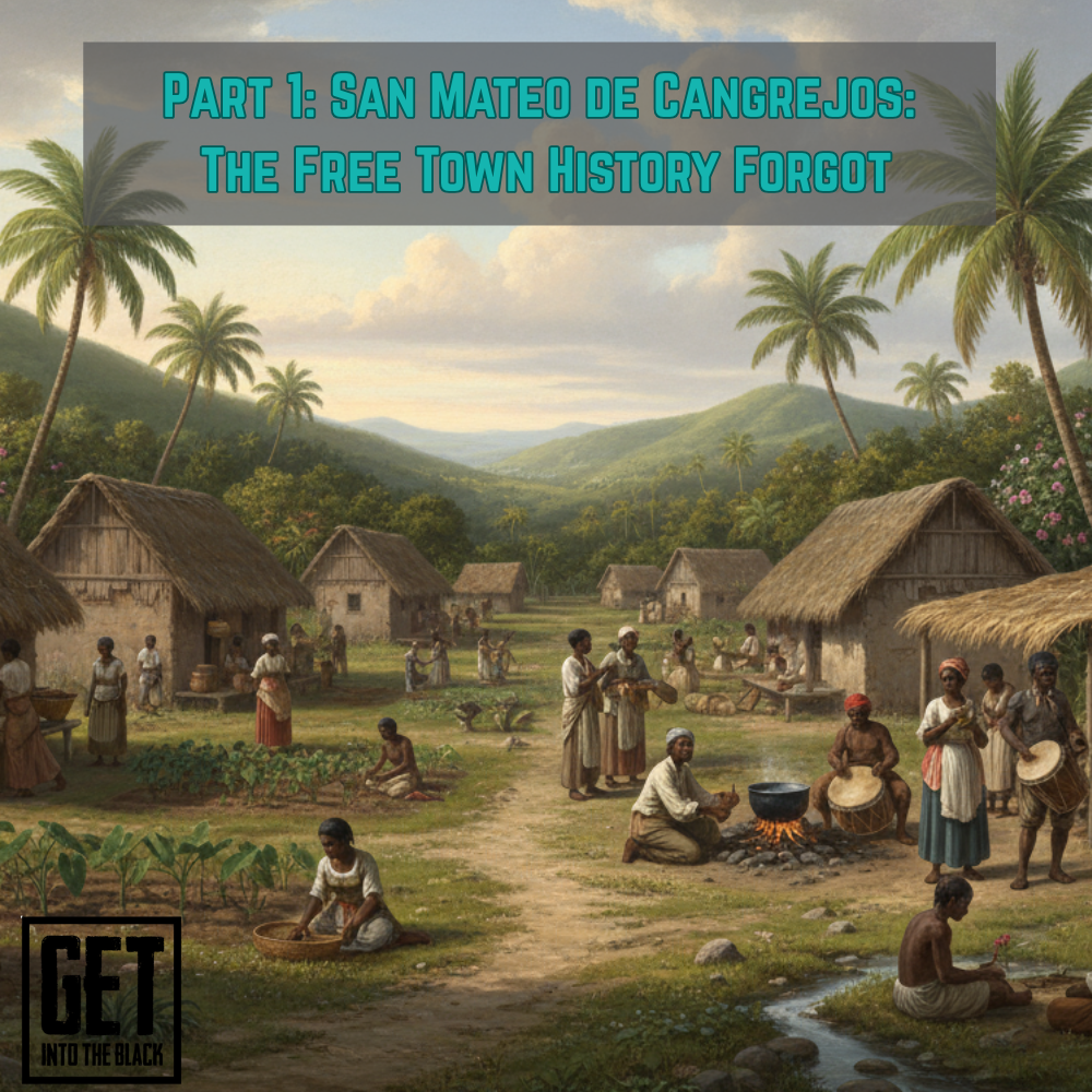 Artistic depiction of daily life in San Mateo de Cangrejos, a 1600s free Black community in Puerto Rico founded by self-emancipated Africans