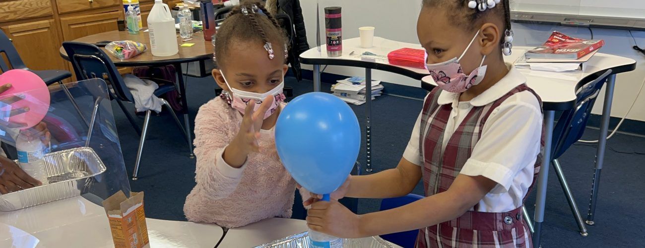 Playing with balloon