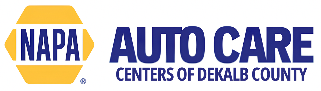 NAPA Auto Care Centers of DeKalb County logo in blue and yellow