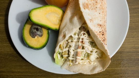 roll served with avocado