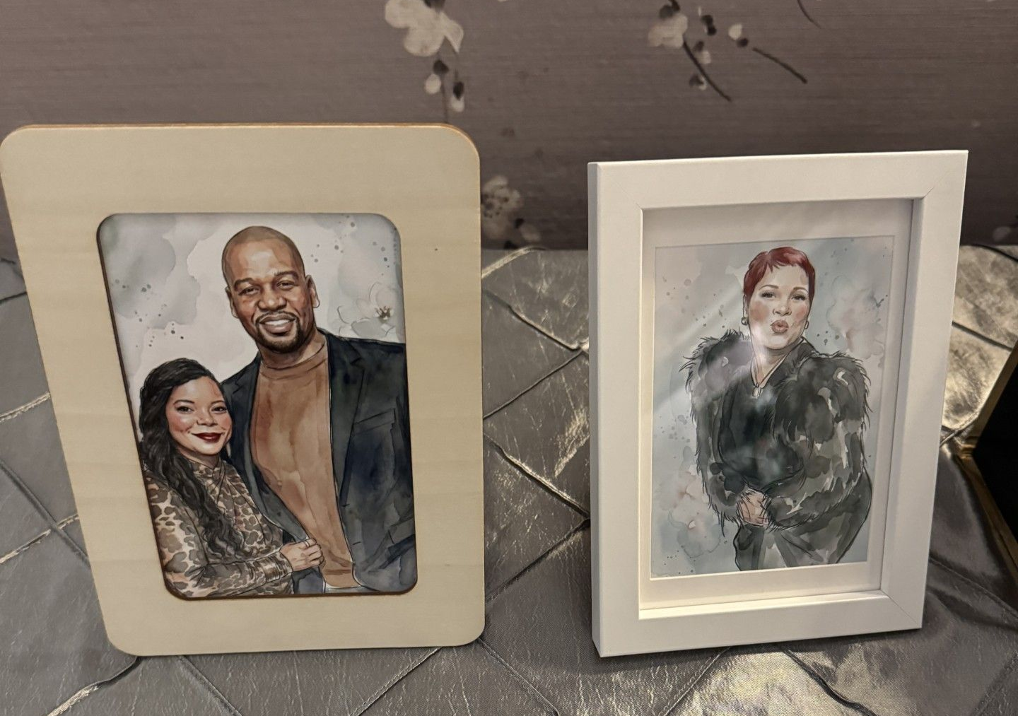 watercolor artist framed art at event in lansdale pa