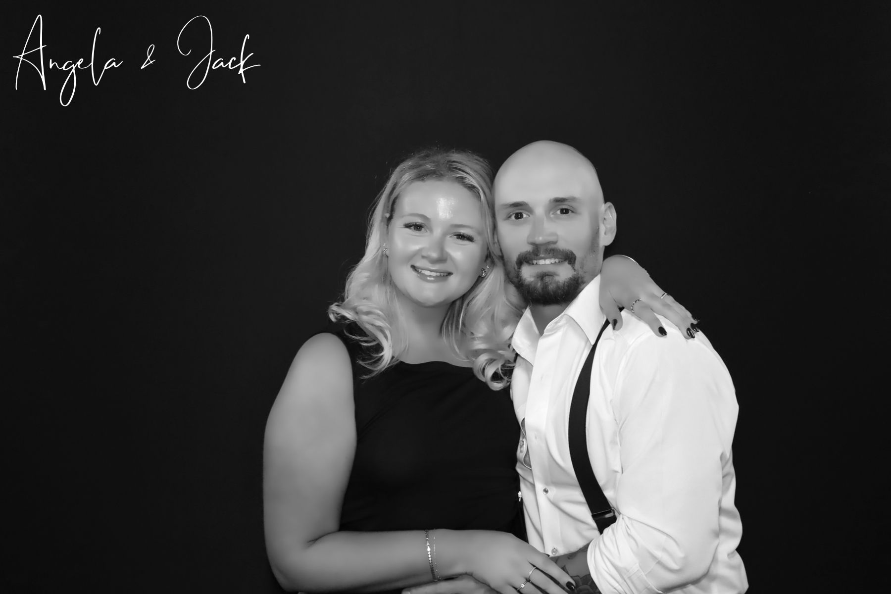Glam Photo Booth in Black and White at Normandt Farm in Blue Bell PA