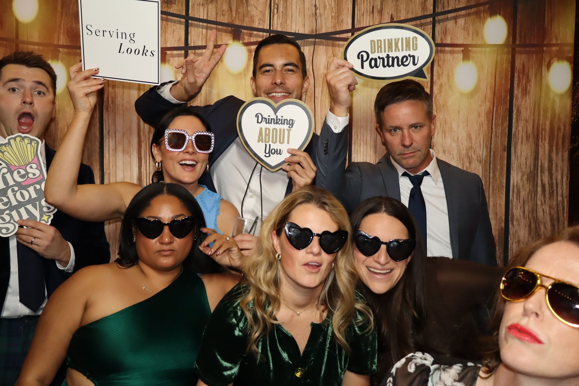 group photo in wedding photo booth rental newtown pa