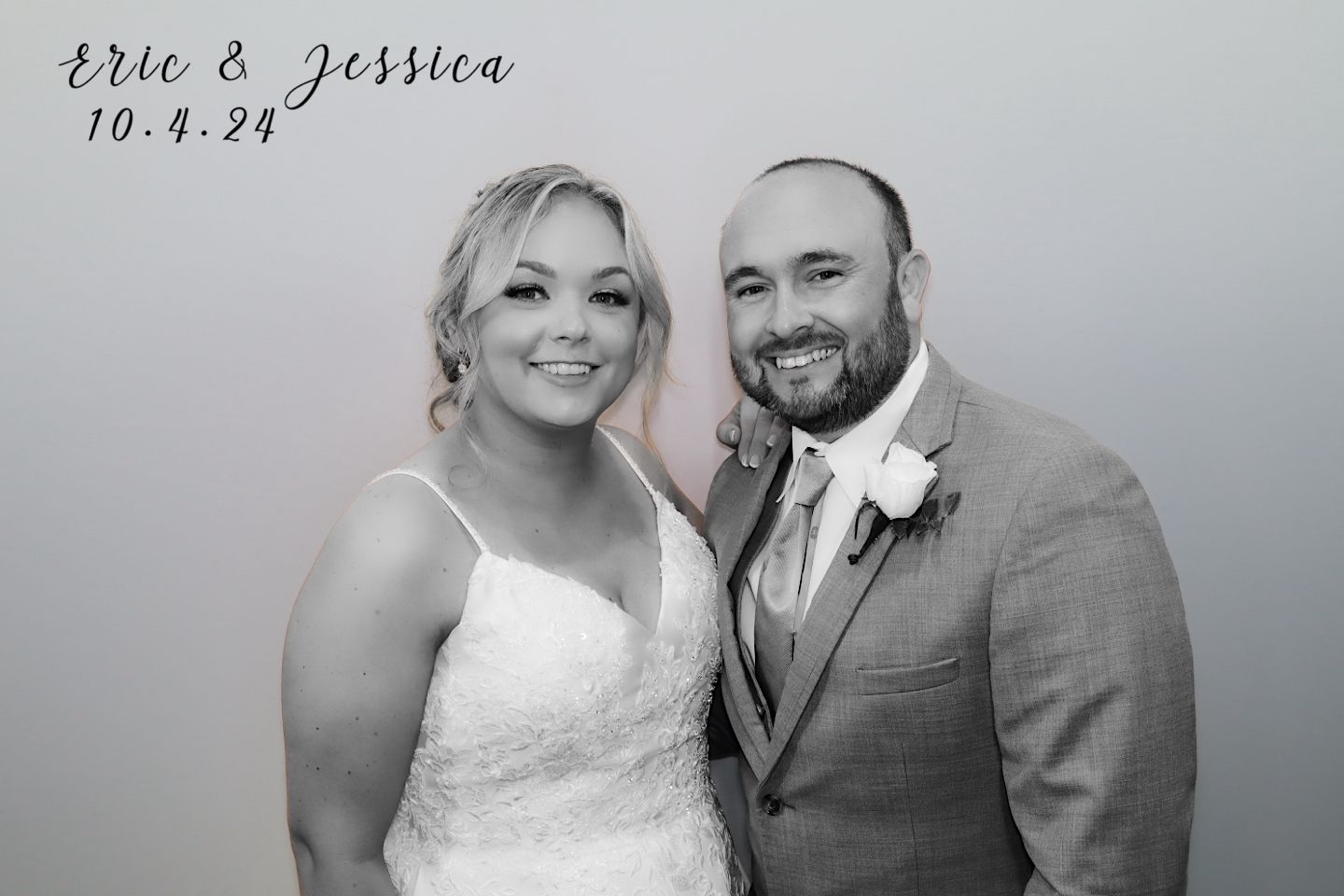 glam black and white photo booth picture at the warrington