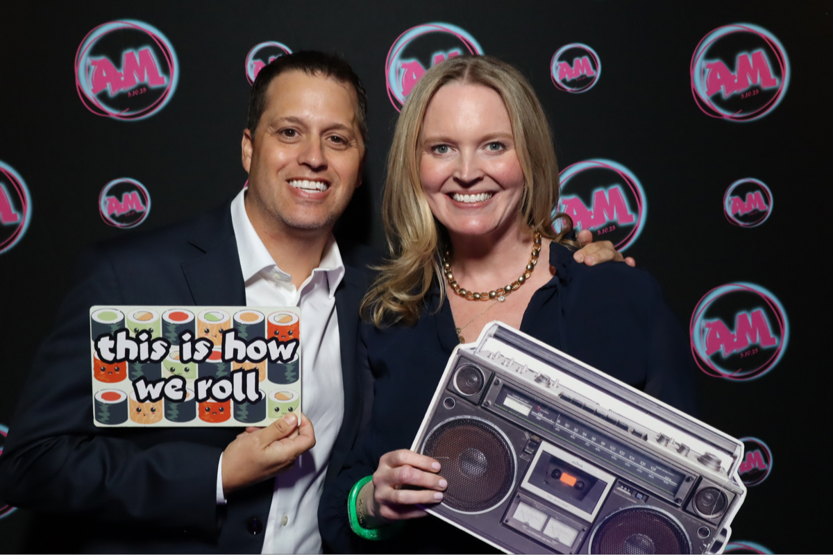 guests in photo booth at spin philly