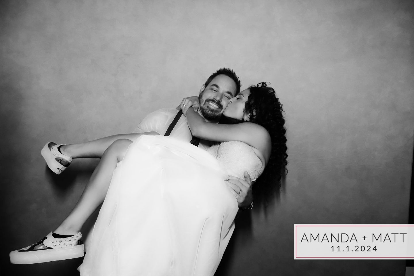 Bride and Groom in Photo booth in Royersford pa