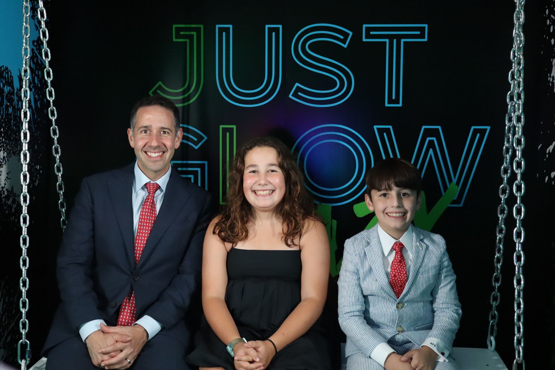family photo in the photo booth in wayne pa