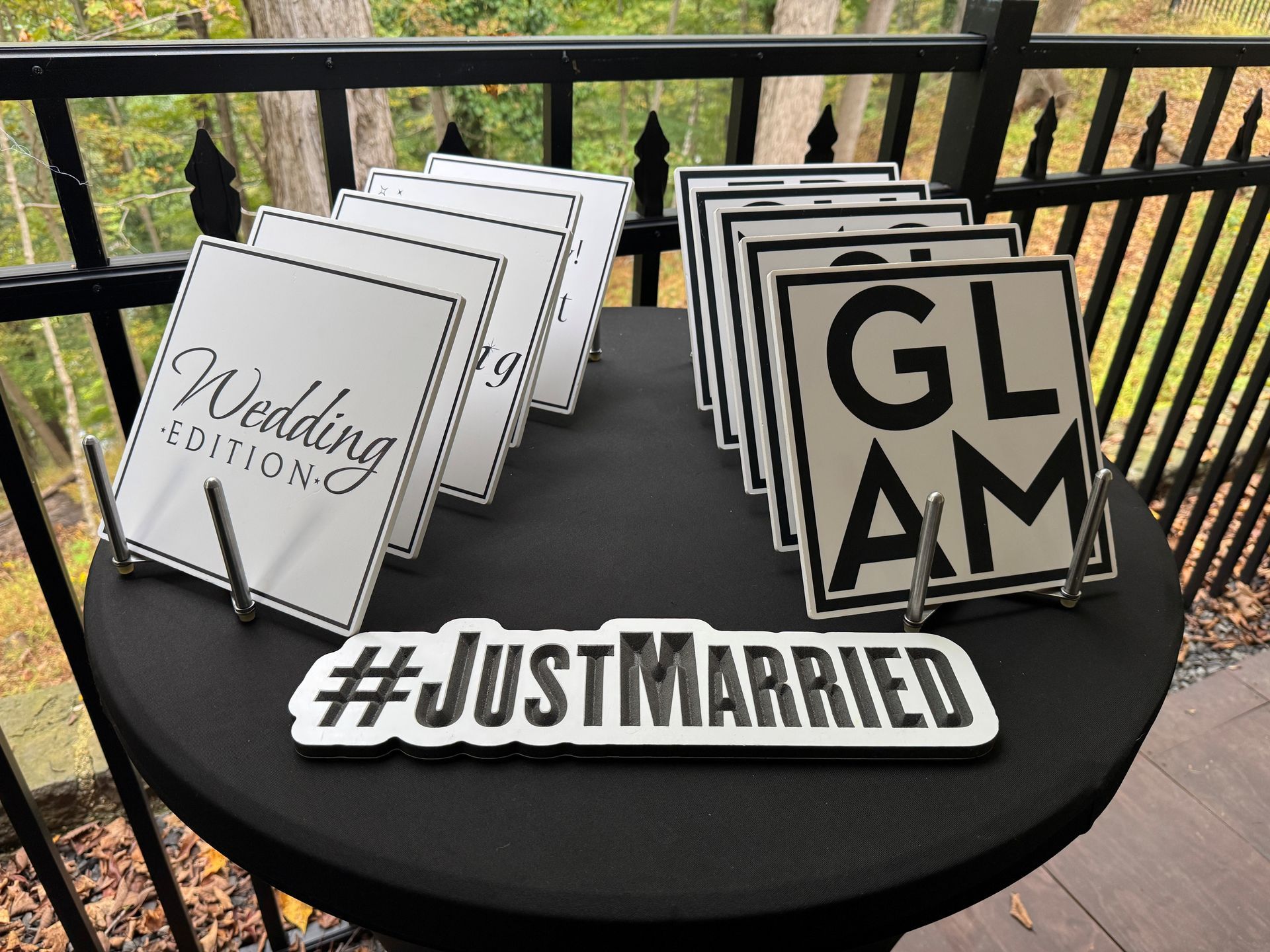 glam photo booth props at tyler gardens newtown pa
