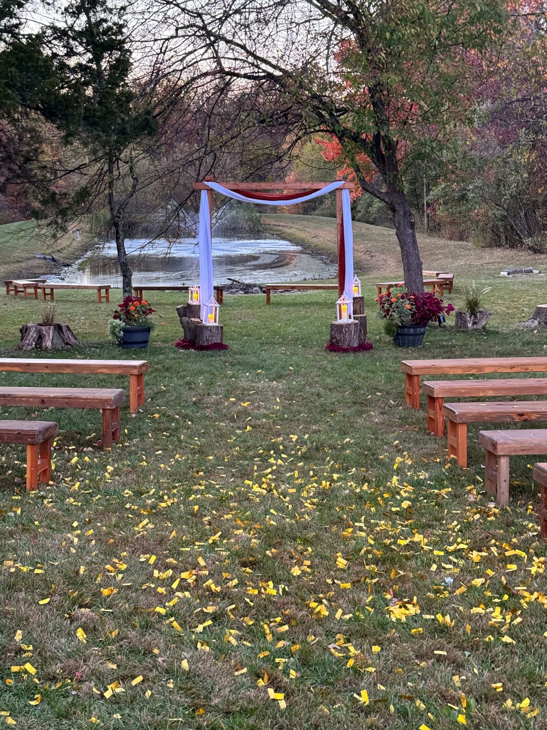 outdoor wedding ceremony area ottsville pa