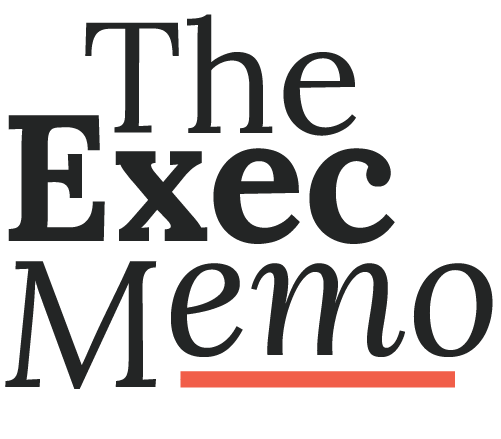 The Exec Memo: Black text logo with