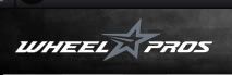 A wheel pros logo with a star on a black background.