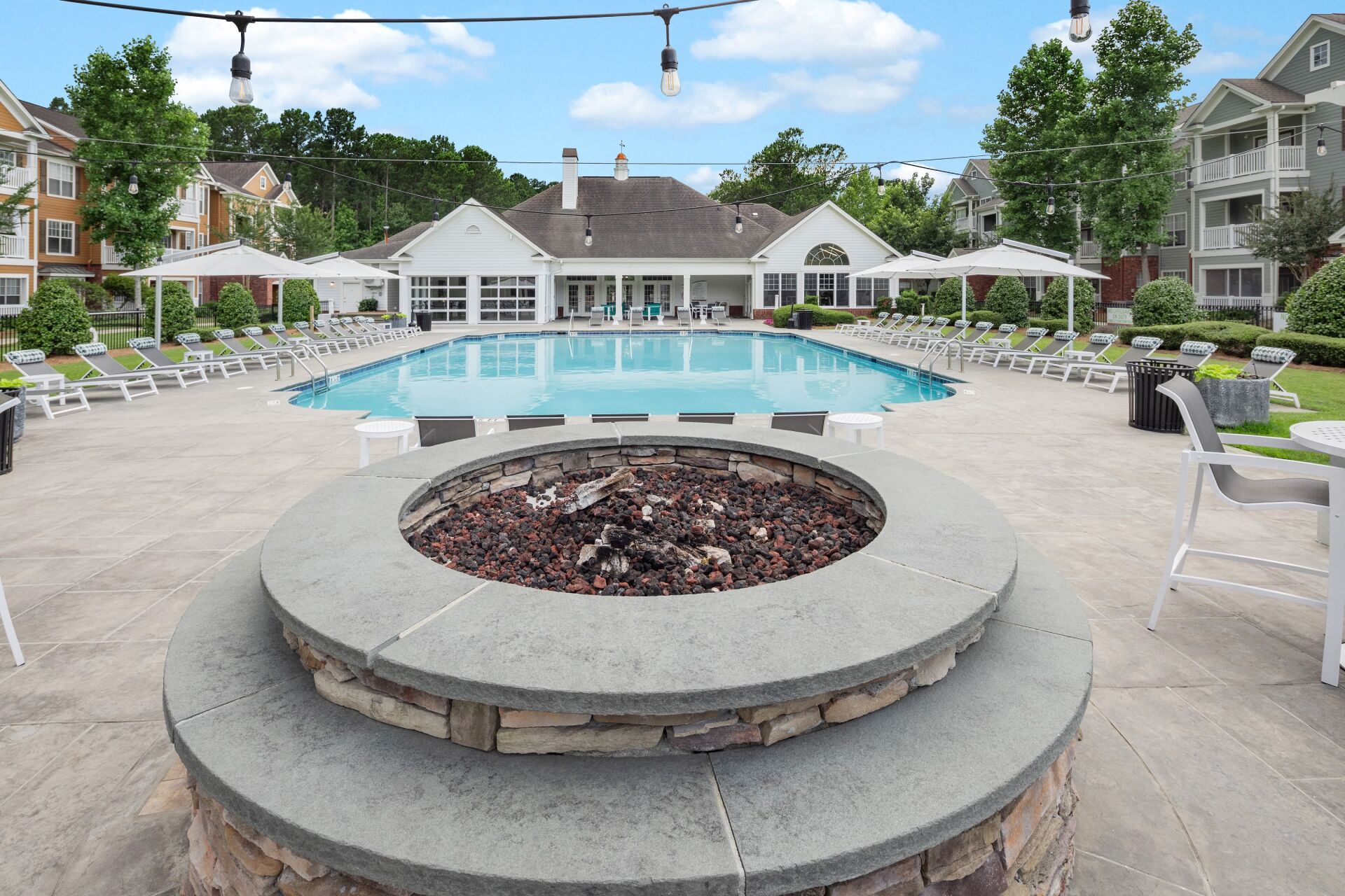 Bryant at Summerville | Resort-Style Pool with Poolside Firepit