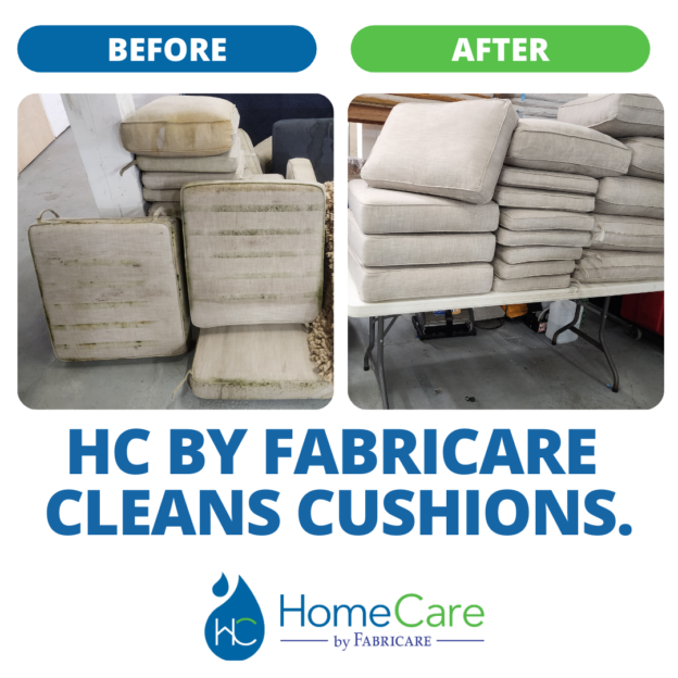 patio furniture cushion cleaning before and after