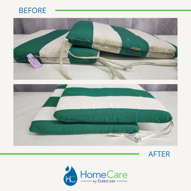 patio cushion cleaning before and after