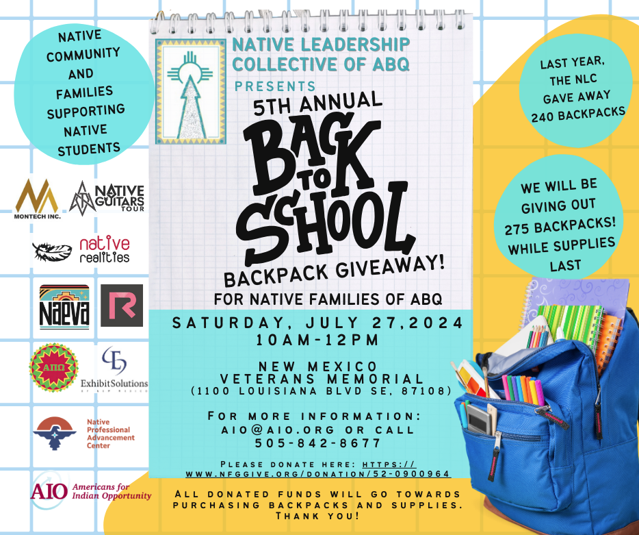 An advertisement for the 5th annual back to school backpack giveaway
