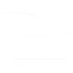 A stylized mountain scene, with faint lines suggesting a mountain range and text at the base.