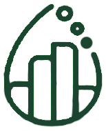 Green stylized logo with bar graph inside a teardrop shape, three bubbles above.