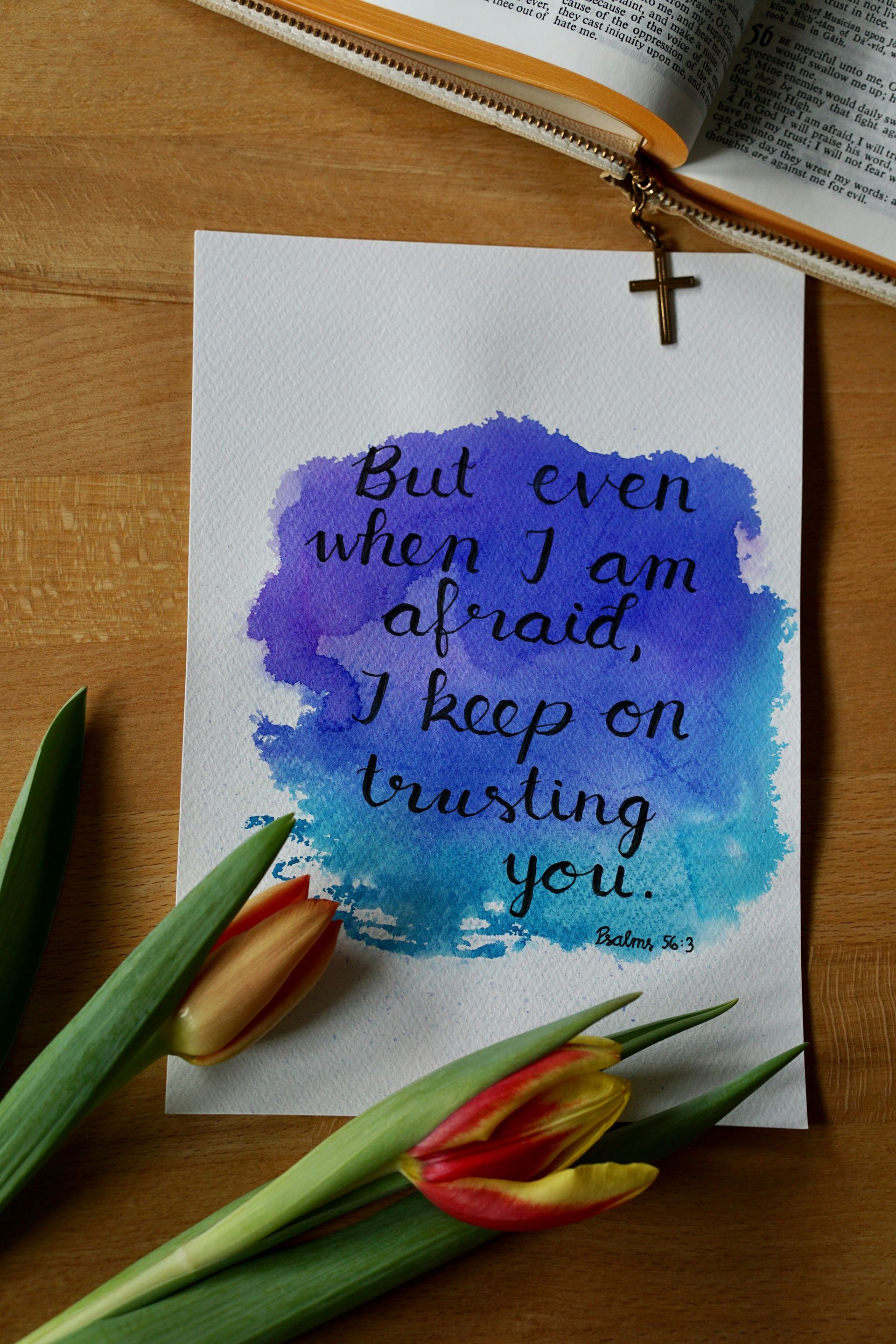 Watercolor art with quote 
