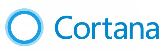The word cortana is on a white background