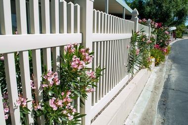 PVC Fence with Flowers — Atlanta, GA — West Georgia Fence Co