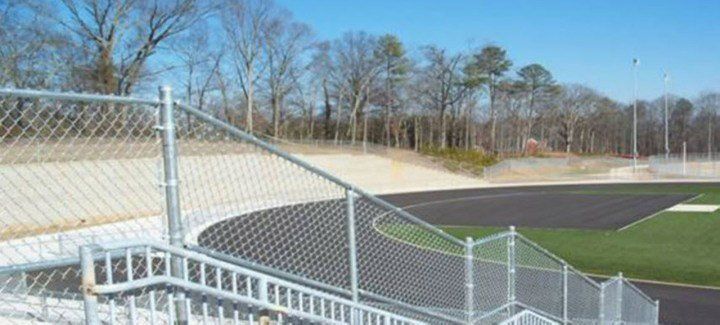 Sports Field with Gray Metal Fence — Atlanta, GA — West Georgia Fence Co