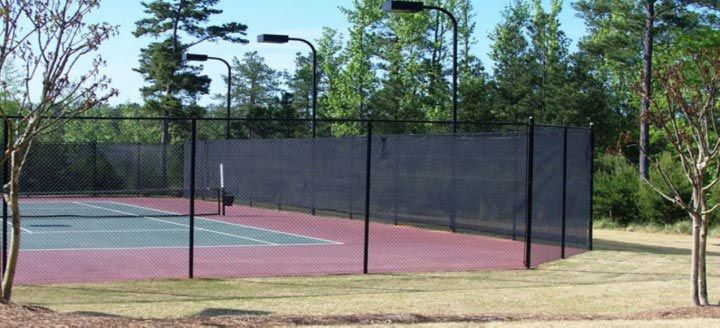 Tennis Court with Black Fence — Atlanta, GA — West Georgia Fence Co