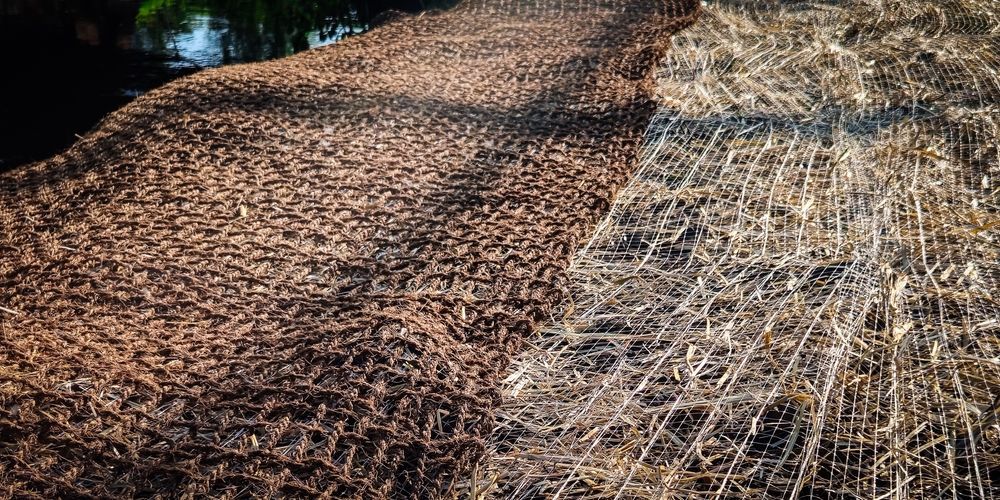 Brown Mulch on The Left and Dried Plant Matter on The Right — East Coast Hydroseeding in Taree, NSW