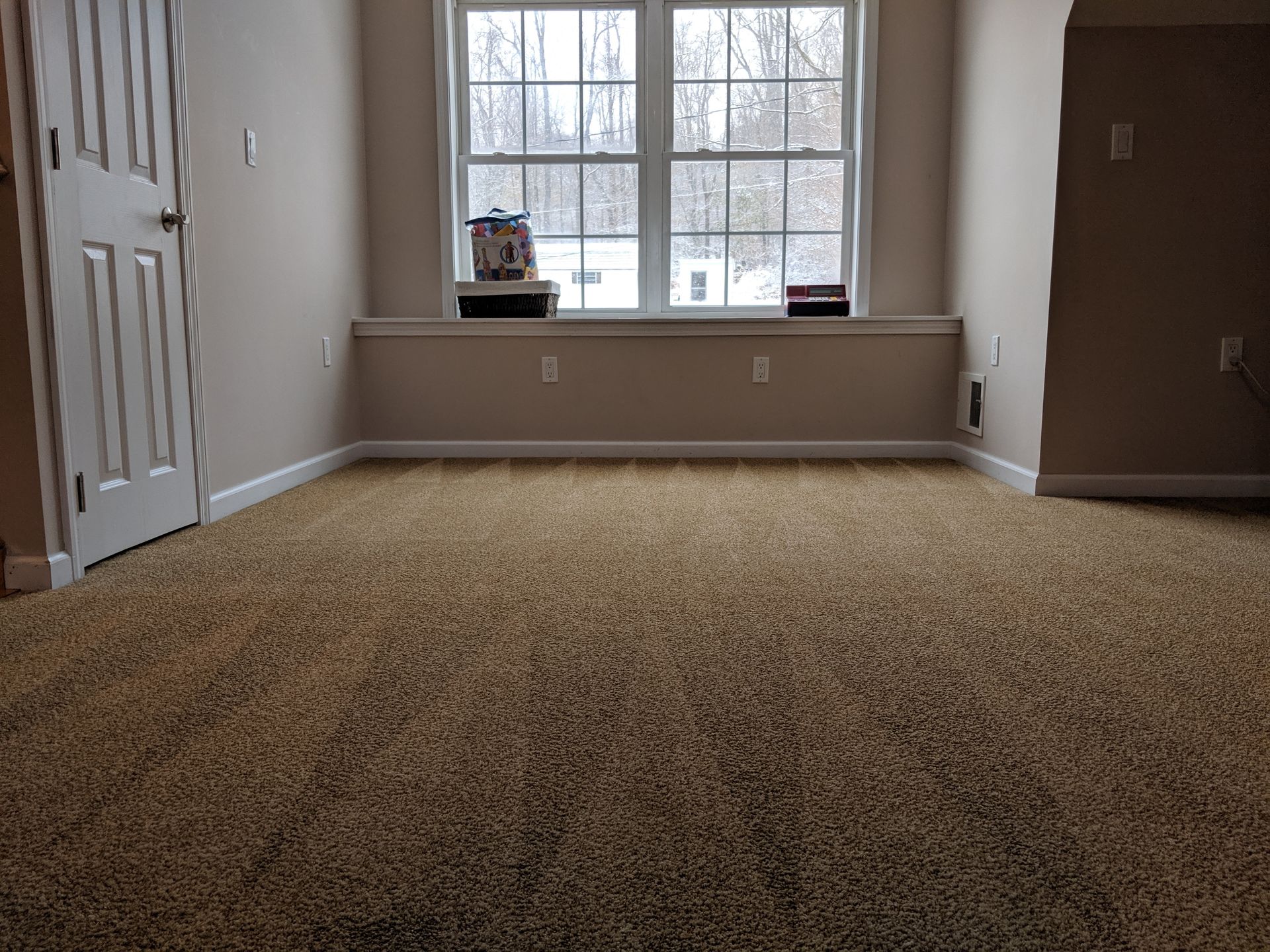 cleaned carpet infront of window