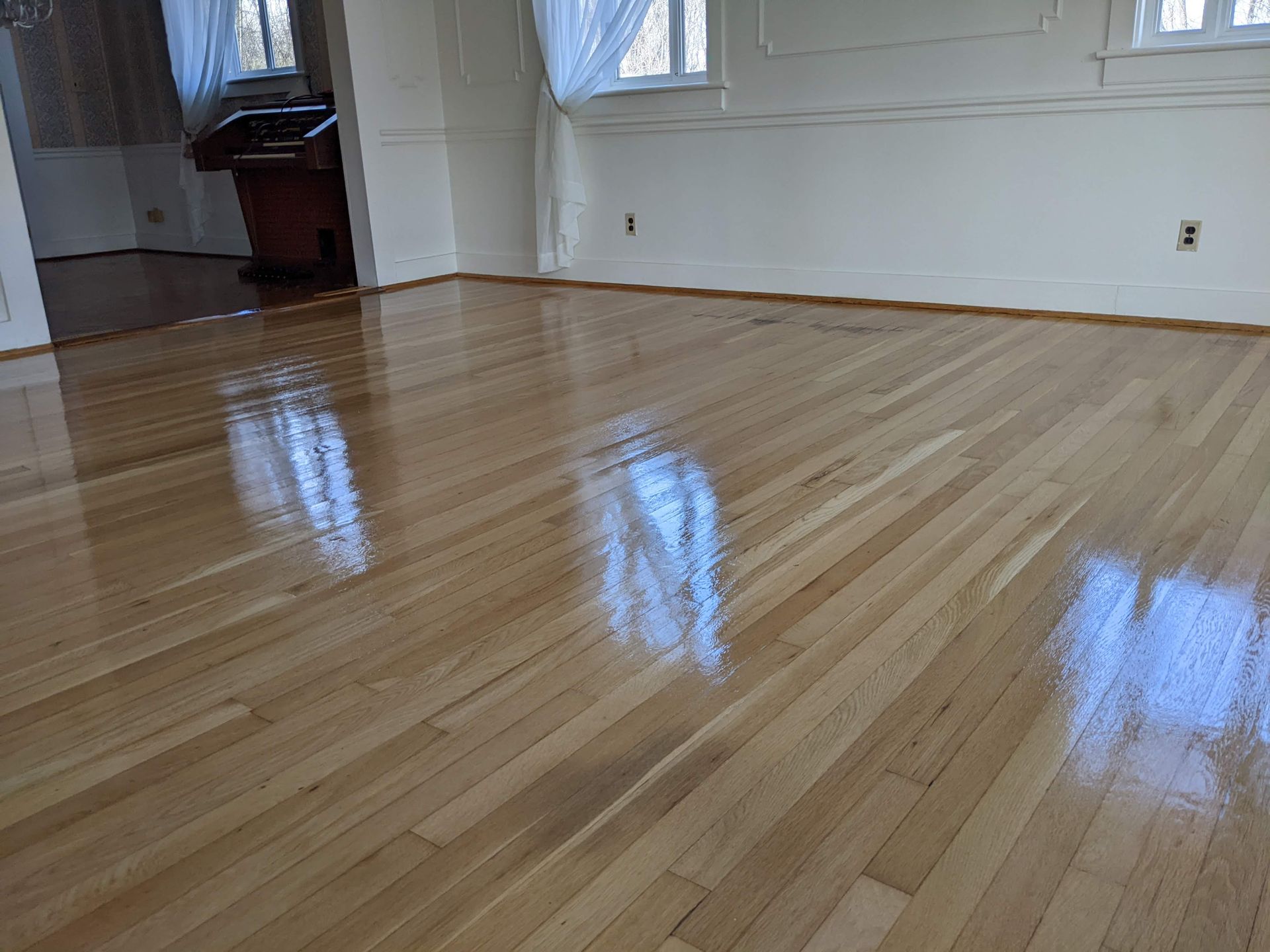 shiny wood floor