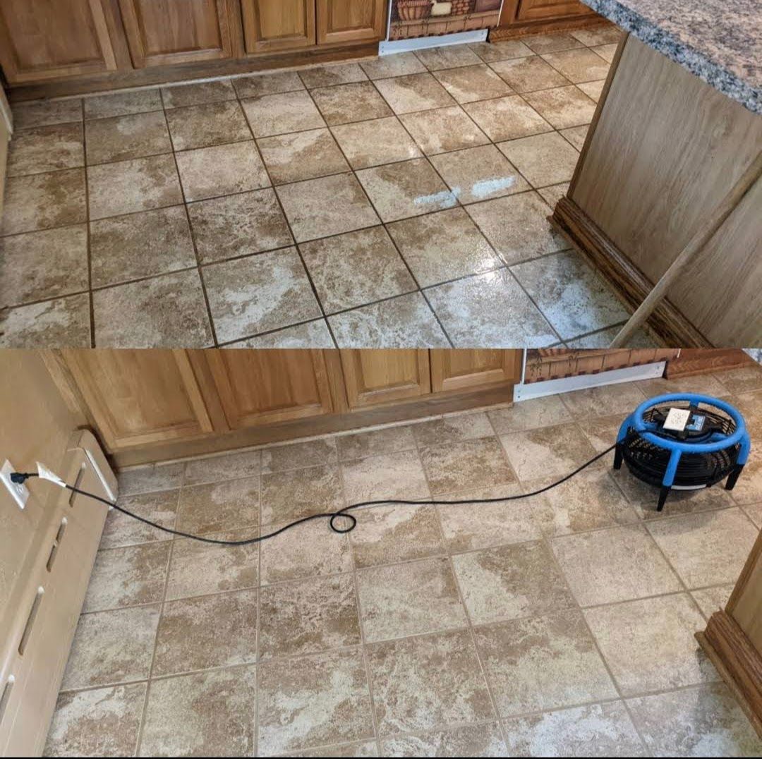 Tile and grout before and after