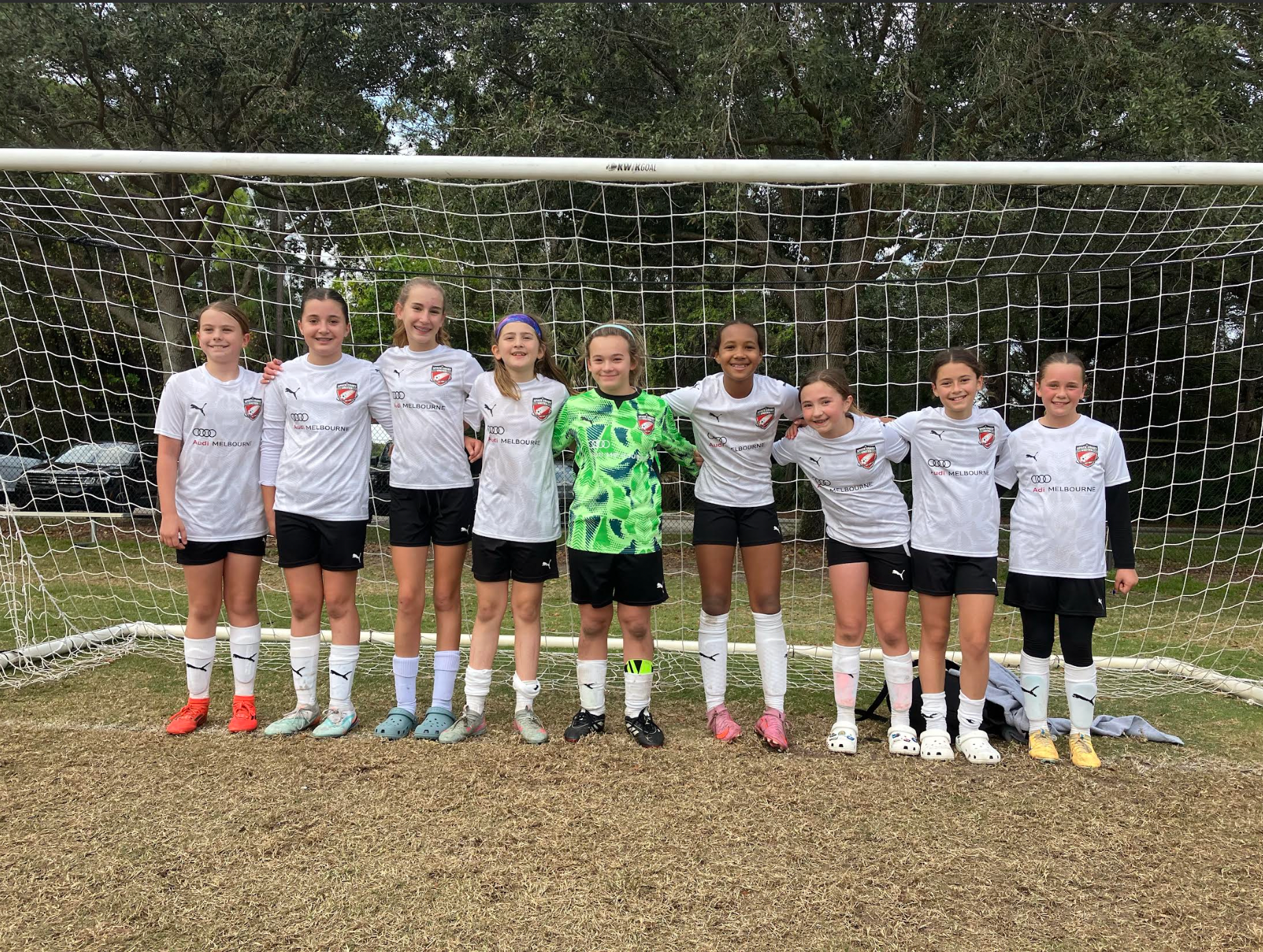 Space Coast United Soccer team celebrating a victory