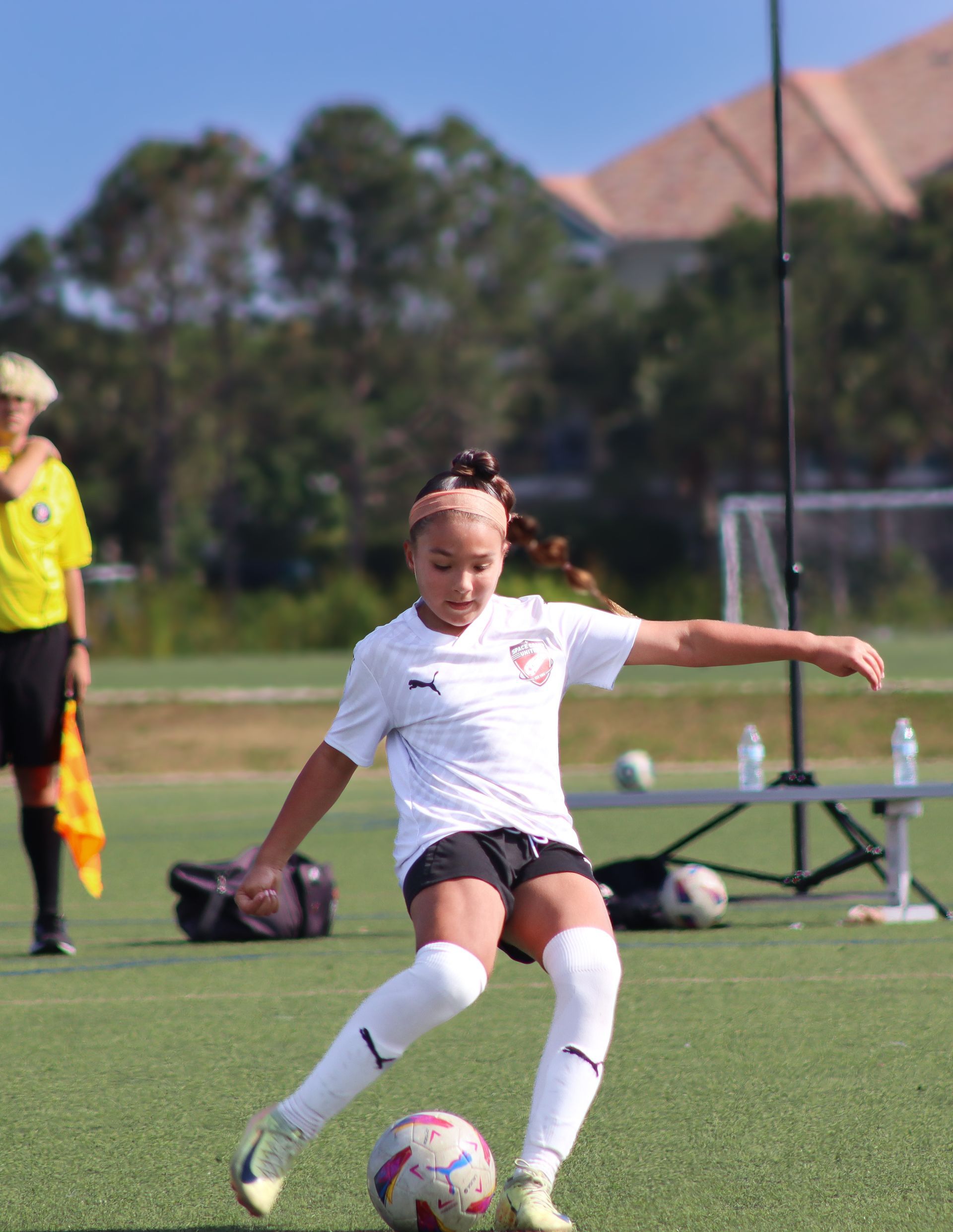 Girls playing soccer for Space Coast United Soccer