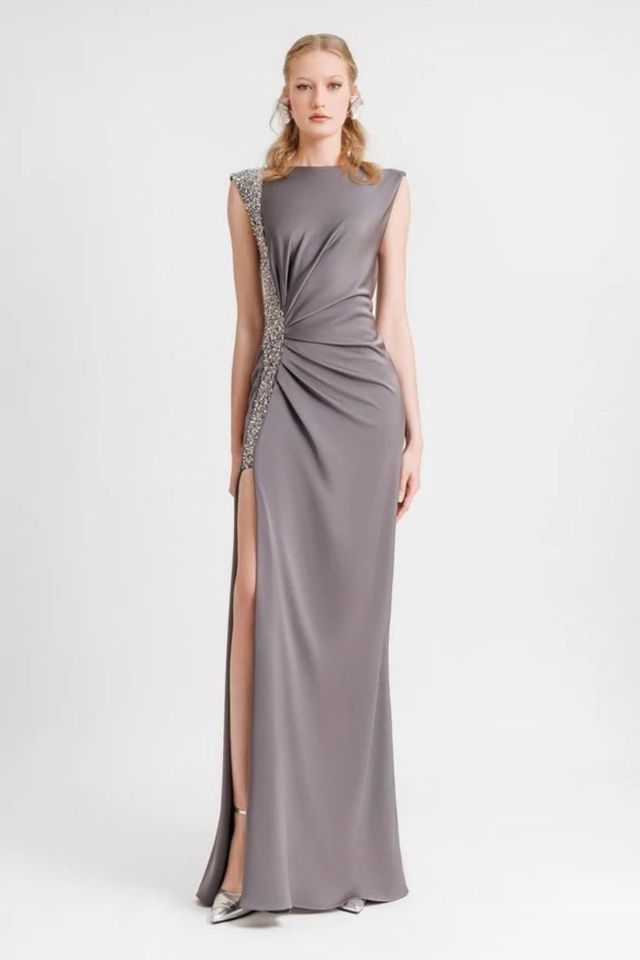 gemy maalouf dress smokey grey Gemy Maalouf | Evening Dresses