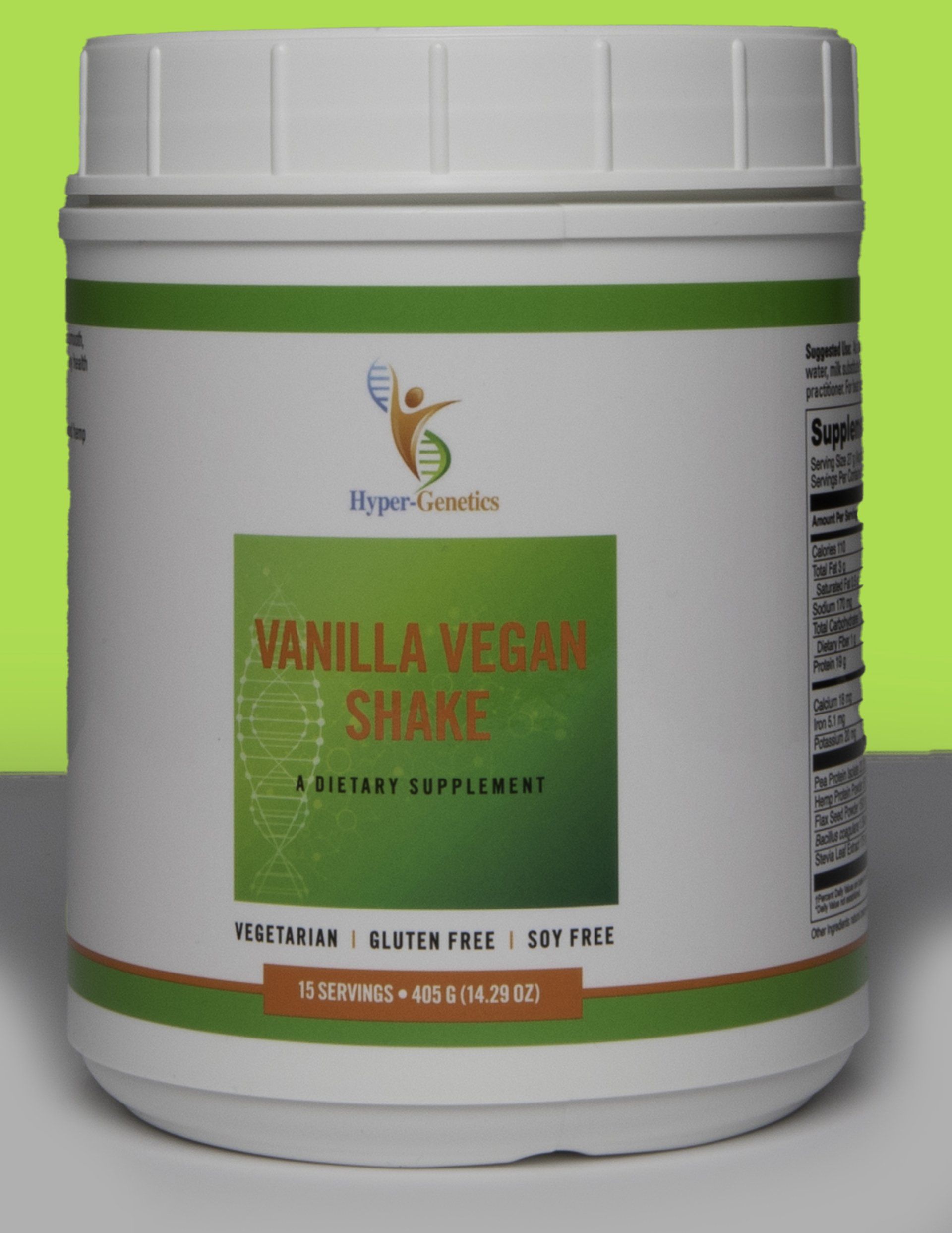 Vanilla Vegan Shake Front Bottle — West Long Branch, NJ — Hyper-Genetics