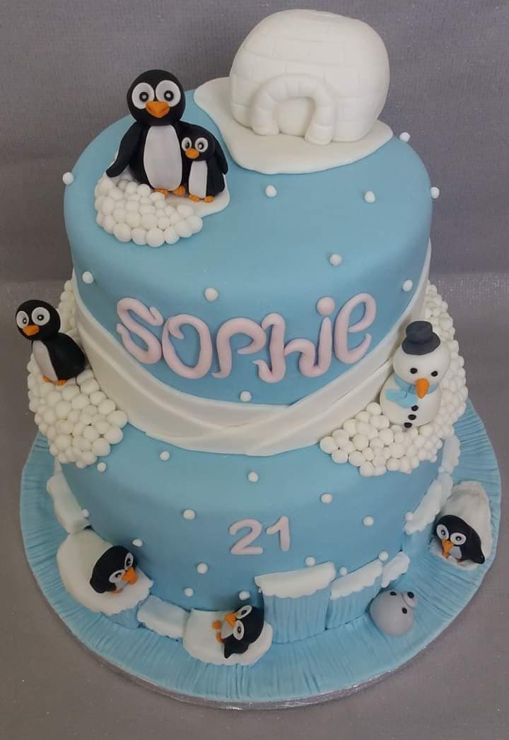 Penguin birthday cake igloo