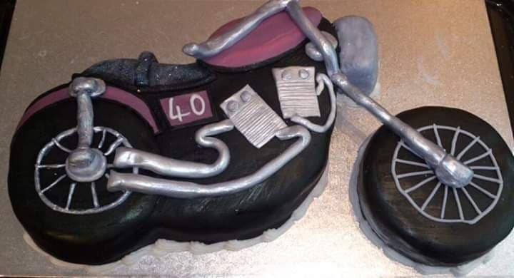 Pink motorbike cake birthday