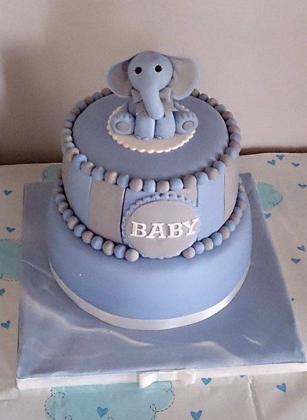 elephant baby shower cake