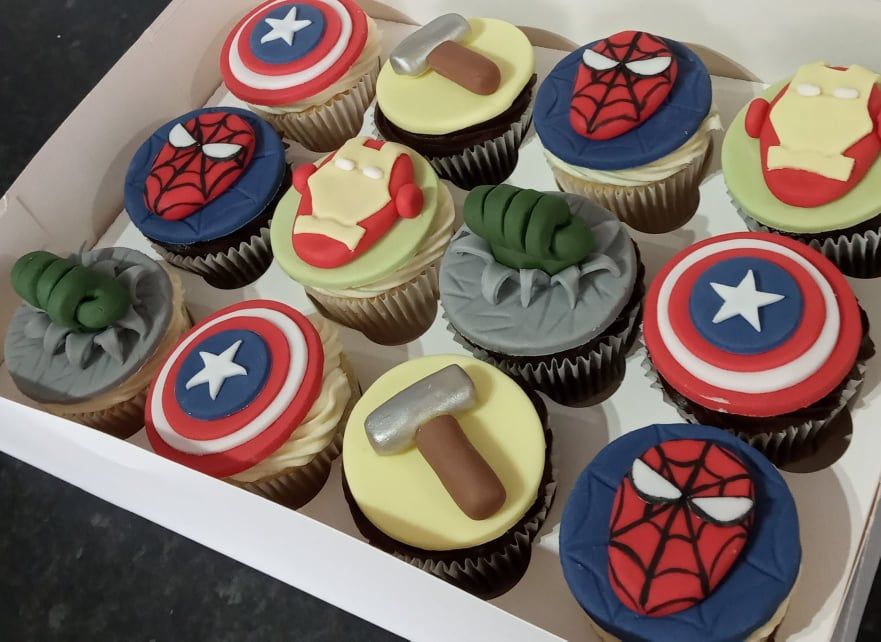marvel cupcakes spider man hulk ironman thor captain america