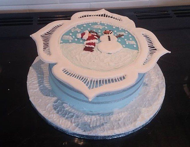 Christmas collar cake snowman