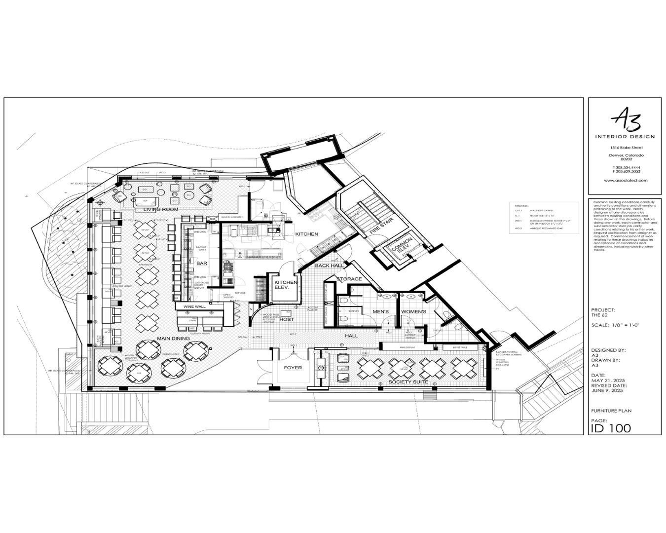 Architectural floor plan, black lines on white, showing hotel interior layout with furniture and room labels.
