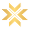 A gold star with arrows pointing in opposite directions on a white background.
